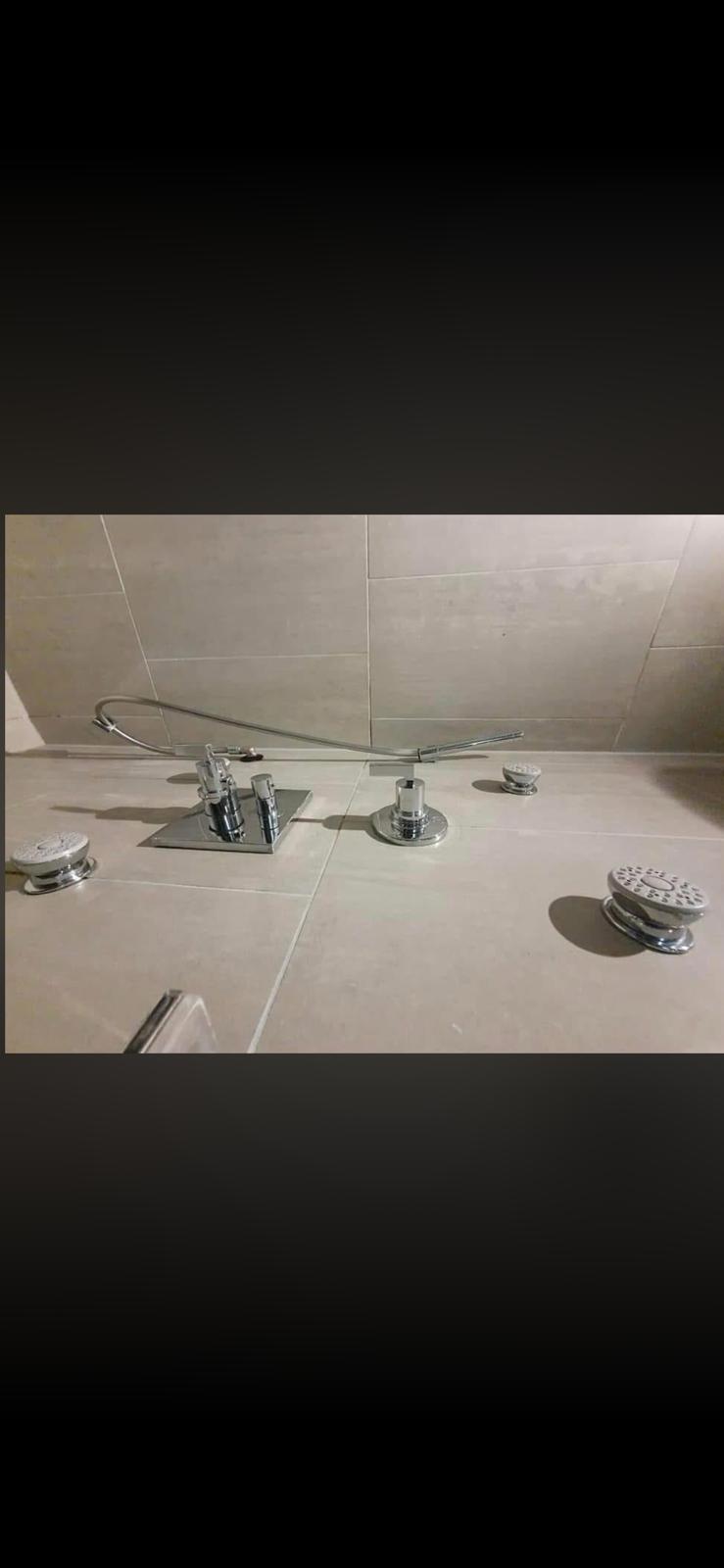 Clean bathroom chrome fittings